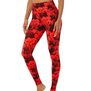 Alo Yoga XS roses high waisted leggings cherry red